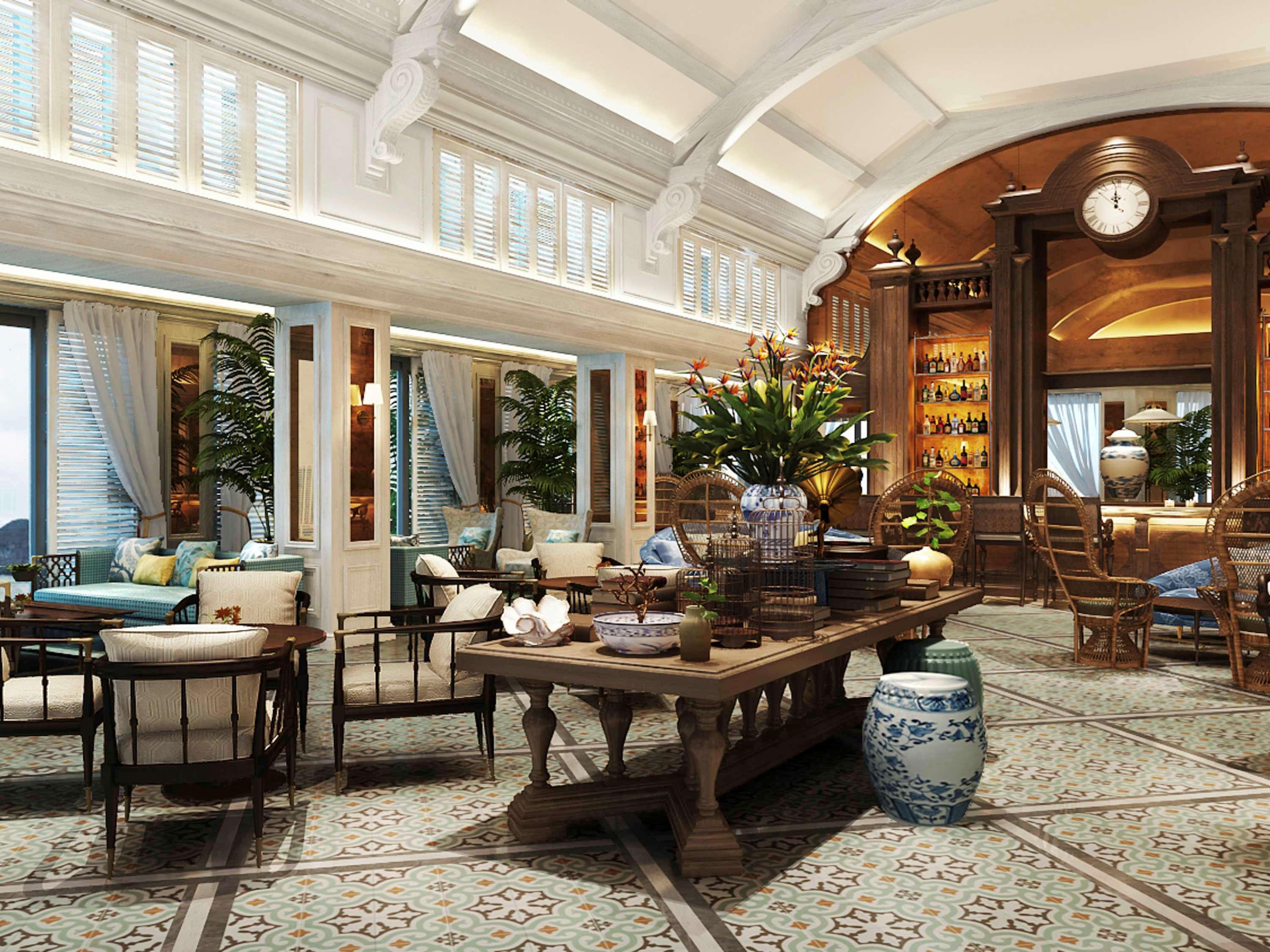 Hotel Perle D'Orient Cat Ba - Mgallery Chan Chau Eksteriør bilde The lobby of the hotel